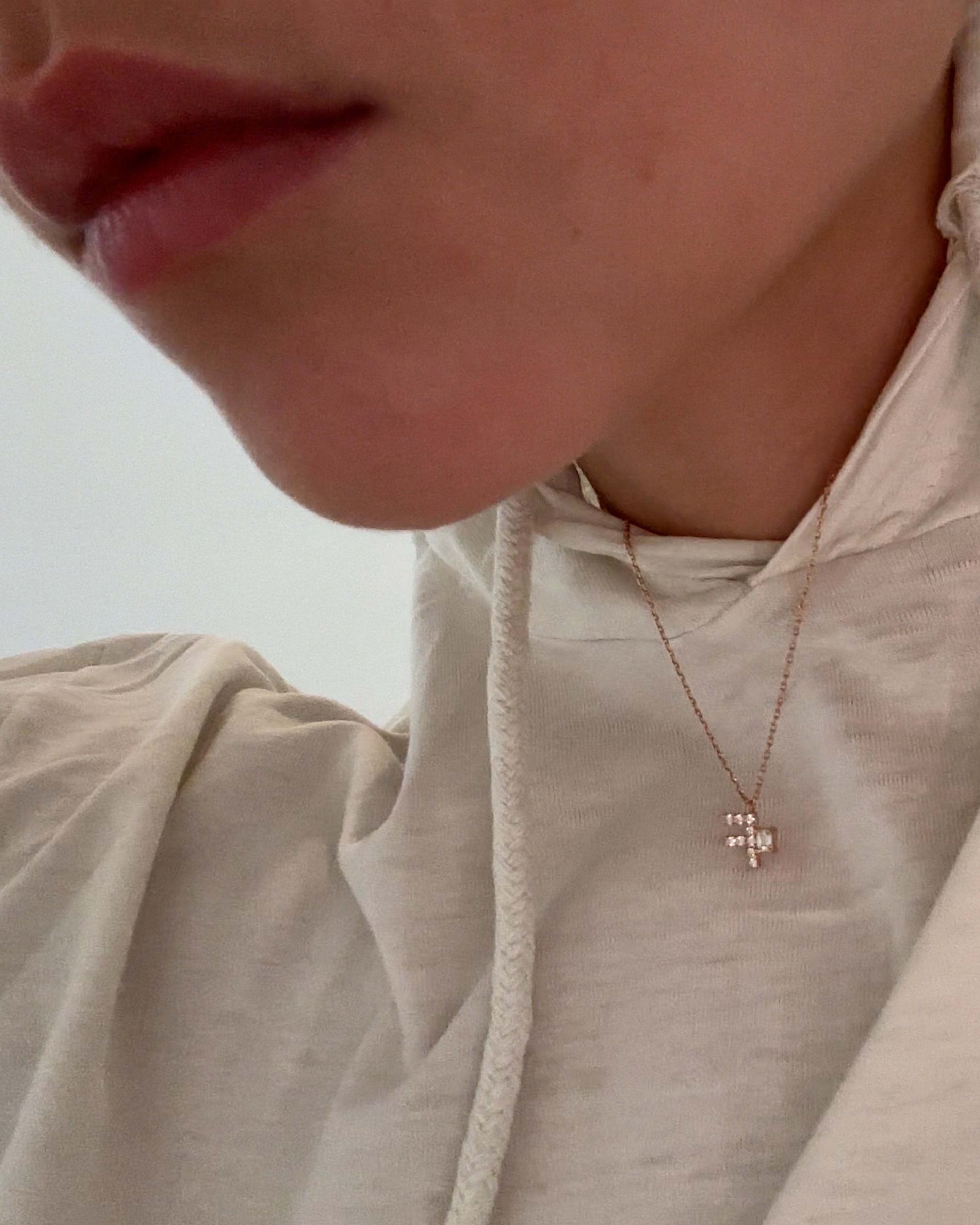 ALPHABET Diamond Necklace Y Rose