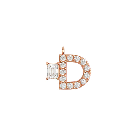 ALPHABET Diamond Necklace D Rose
