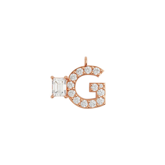 ALPHABET Diamond Necklace G Rose