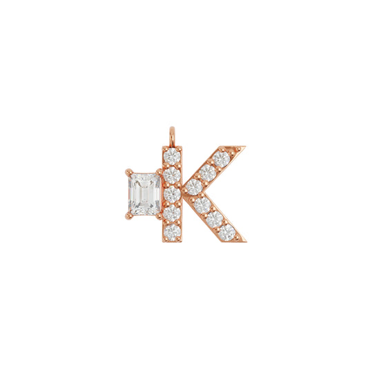 ALPHABET Diamond Necklace K Rose