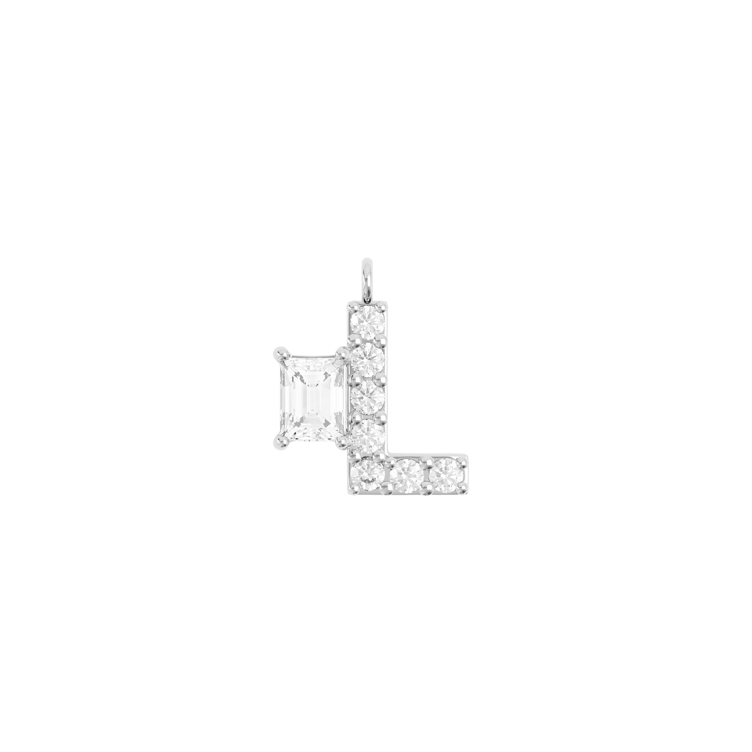 ALPHABET Diamond Necklace L White | SPUSTOVA