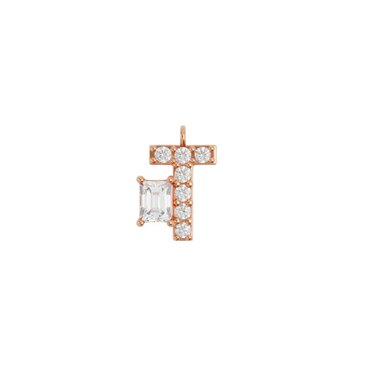 ALPHABET Diamond Necklace T Rose
