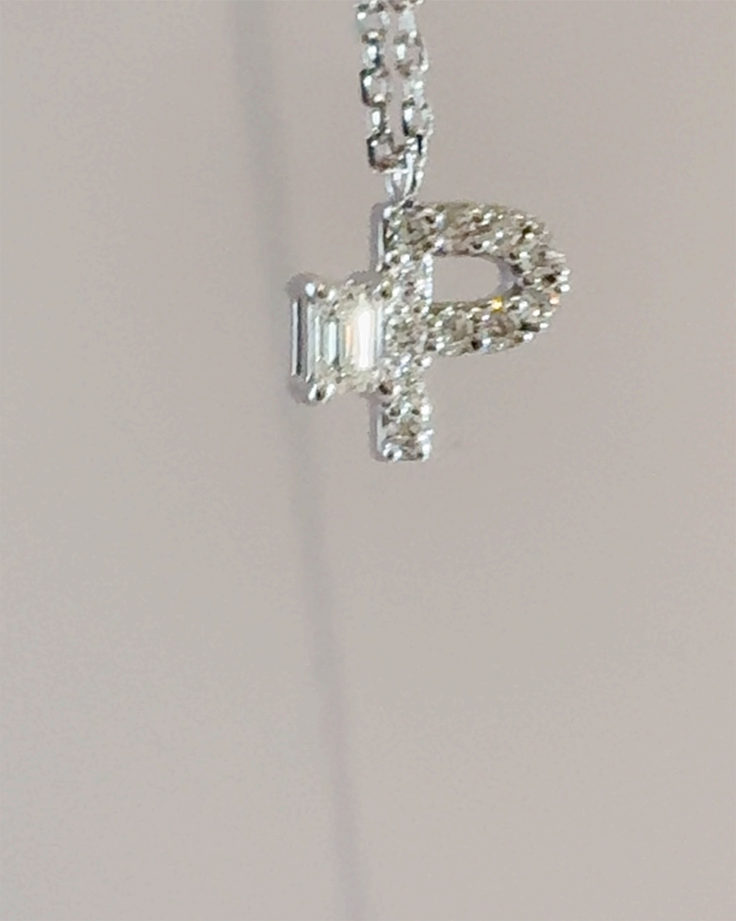 ALPHABET Diamond Necklace P White